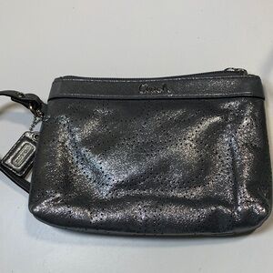 Coach Metallic Black Wristlet